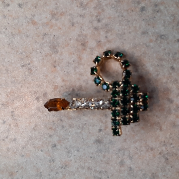 Rhinestone candle brooch - Picture 2 of 3